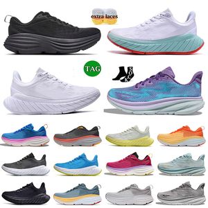Hombres para hombres de alta calidad Clifton 9 Running Shoes Bondi 8 Black White Pink Ice Blue Mint Peach Whip Red Carbon 2 Nube Botters Trainers Jogging Sports Sneakers