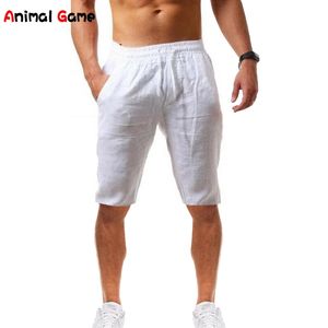 Pantalones cortos sólidos de lino de playa para hombre, pantalones vaqueros para hombre, pantalones casuales para hombre 220608