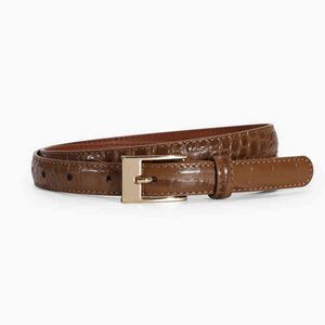 Herengordels voor mannen Designer Simple Design Niche Top Layer Cowhide Belt Crocodile Patroon Decoratieve jeans riem dames mode -accessoires 814484097