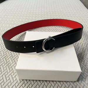 Ceinture pour homme Ceinture de designer à bas rouge Ceintures réversibles pour femme Or Boucle en argent Largeur 3,8 cm Taille 105-125 cm Mode noire Cuir décontracté Blanc personnalisé accepté