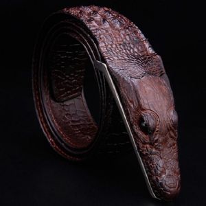 Ceinture de luxe en cuir de luxe ceinture hommes de haute qualité ceinture homme cinto masculino luxo crocodile Cinturones hombre 231w