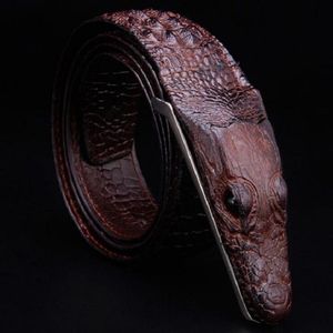 Ceinture de luxe en cuir de luxe HOMMES HAUTE QUALITÉ CEINTER HOMME CINTO MASCULINO LUXO CROCODILE CINTERONS HOMBRE301Q