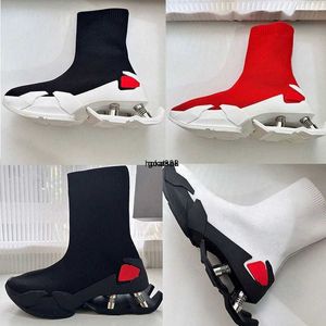 Hombres telas negras zapatillas de calcetín 4 amortiguadores de metal shox shox en forma de placa zapatilla de moda para hombres zapatillas de diseño para hombres 35-46 tamaño con q1qs#