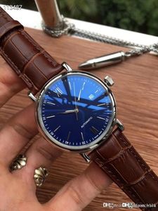 Heren zwart lederen horloges luxe mode mechanische ontwerper roestvrij staal automatisch uurwerk waterdicht 44 mm horloge