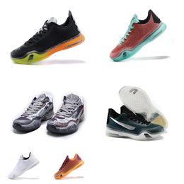 Hommes Noir Mamba 10 Chaussures de basket-ball ZK Bryants 10s x Baskets Tennis Pâques Orange Rouge Pure Blanc BHM James Lebron 19 xix bottes w2932