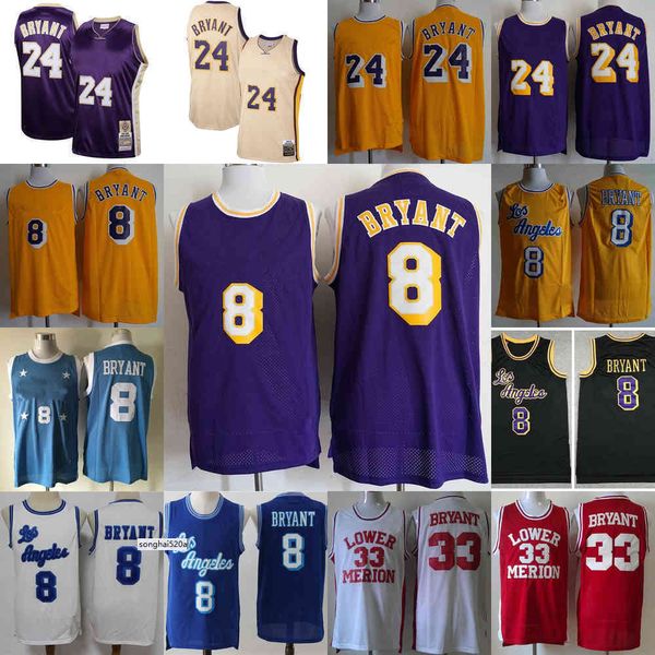 Mens Black Mamba Hall of Fame 1996 - Jersey de basket-ball rétro authentique en maillot de basket-ball classique rétro avec Jerseys Rea