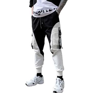 Mens Black Pants 2021 Hip Hop Streetwear Joggers Joggingbroek Casual Katoen Harem Broeken Harajuku Cargo Broek Y0927