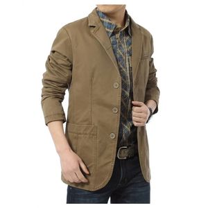 Heren Blazer Elegant Pak Herfst Winter Uitloper voor Mannen Casual Katoen in Pakken Jassen Mannelijke Militar Masculino Jas 240223