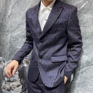 Heren blazers katoen linnen modejas ontwerper jassen letters business casual slank fit formeel pak blazer mannen pakken stijlen