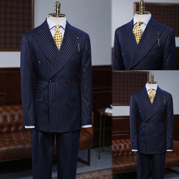 Blazers para hombre Lentejuelas Esmoquin para novio Padrinos de boda con dos botones Traje de padrino de boda hecho a medida Novio para hombres de boda Trajes de 2 piezas (chaqueta + pantalones)