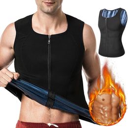 Cuerpo de hombre Camiseta Atrapamiento de calor de la cremallera SUDER Mayor de chaleco de sauna Camisa de compresión Topellón de compresión Tope de techo para el gimnasio 240506