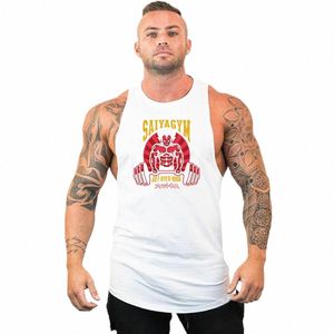 Heren Bodybuilding Tank Top Sportscholen Fitn Sleevel Shirt 2023 Nieuwe Anime Mannelijke Cott Kleding Fi Singlet Vest Ondershirt A0XP #
