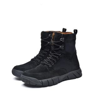 Mens laarzen woestijn zand zwart lederen enkel voor mannen man outdoor mode loafers hoge kwaliteit klassieke boot
