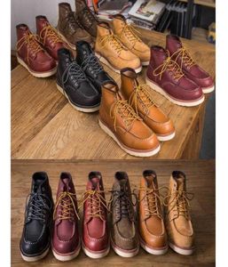 Botas para hombre, botines rojos de primavera, ala cálida para trabajo al aire libre, tacón de motocicleta vaquero, male4919339