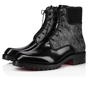 Bas pour hommes Bottines pour hommes Semelle en caoutchouc à crampons Trapman noir tricoté et cuir de veau à lacets baskets de chaussures d'extérieur 38-47