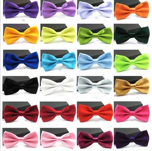 Mens Bow Tie Boys Candy Color Bow Tie Classic Plain General Neckties Fashion Butterfly Bowknot Tie Wedding Party Suit Accessories CLS778