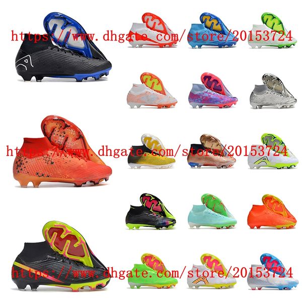 Chaussures de football pour hommes garçons femmes Zoomes Mercurial Superfly IX Elite FG crampons de football scarpe da calcio bottes de terrain ferme Tacos de futbol taille 35-45EUR