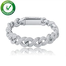 Bracelets pour hommes Mode Glacé Lien Cubain Bracelet Diamant Chaîne De Tennis Bracelet De Luxe Designer Hip Hop Bijoux Haut De Gamme Bling Gol253O