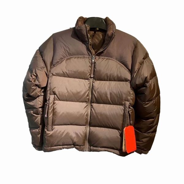 Chaqueta acolchada marrón para hombre Chaquetas de plumón Parkas Abrigo de diseñador con cremallera Veste con capucha negra Estampado de letras para mujer Esquí de invierno corto Outerwea226n