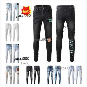 AM08 2024 Nouveaux arrivants Amari Amill Amirlies Am Imiri Amiiri Mens Designer de luxe Denim Jeans trous pantalon Jean Coolguy Biker Pantal