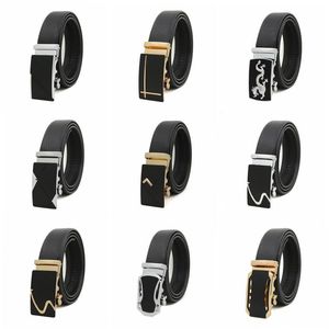 Mens Business Belt Leather Casual Click Cowhide Ratchet Alloy Automatic Buckle Belts Adjustable Genuine Dress Belt For Men Wholesale BC155-2