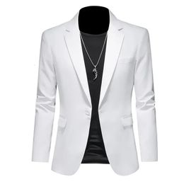 Veste d'affaires décontractée pour hommes, blanc, rouge, vert, noir, couleur unie, coupe cintrée, ensemble de fête pour marié de mariage, M-6XL 240326