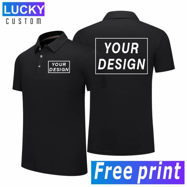 Business Casual Polo Casual Black Blank Blank Shirts à manches courtes Custom Printing broderie Sports Golf T-shirt pour 240319