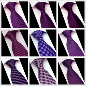 Costume d'affaires pour hommes Tie à l'époux violet meilleur homme de performance hôte de réunion hôte 8cm