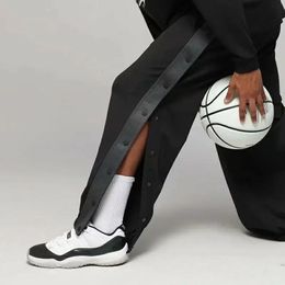 Heren knoppen broeken lopende sportbroeken mannelijke casual jogger basketbal voetbal joggingbroek buitenbroek losse hiphop streetwears 240410