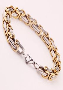 Bracelets à maillons de boîte byzantine pour hommes, chaîne en acier inoxydable 316L, bijoux Punk à la mode 22cm08 ZHL23807299298
