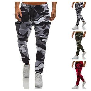 Mens Camouflage Cargo Pant De Fashion Trend Fitness Hip Hop Crayon Pantalon Spring Homme Cordon Skateboard Casual Slim Sports Pantalons