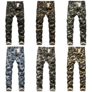 Jeans de camuflaje para hombre Slim Fit Motorcycle Biker Denim para hombre Moda Hip Hop Jeans para hombre JS1553