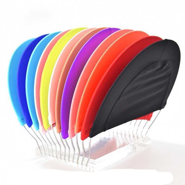 Couleurs bonbon pour hommes bonnets de bain unisexe tissu en Nylon bonnets de douche pour adultes bonnets de bain imperméables bonnet de bain solide DH4000