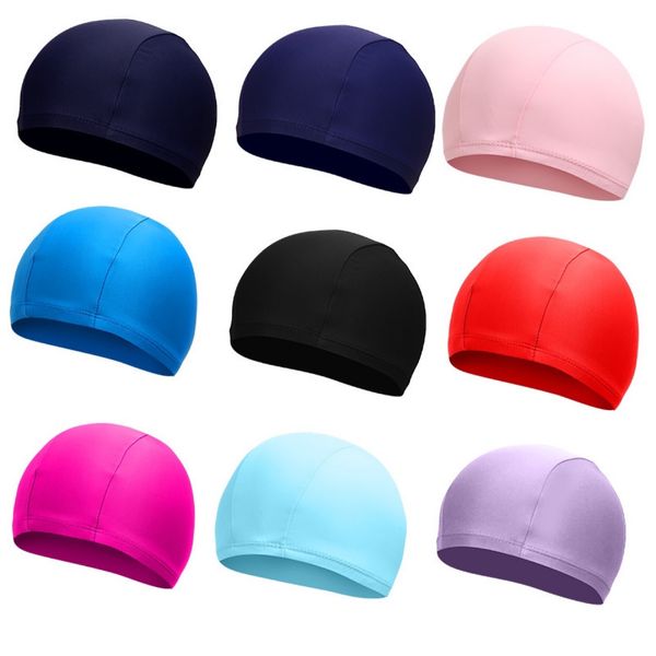 Couleurs de bonbons pour hommes bonnets de bain unisexe tissu en nylon bonnets de douche pour adultes bonnets de bain imperméables bonnet de bain solide dh8616