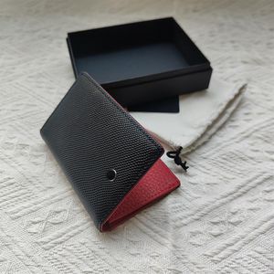 Titular de la tarjeta para hombre Cartera de diseñador de lujo Bolso para mujer de primera clase Cuero negro Bolsos de tendencia europeos delgados Maletín con caja276m