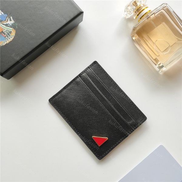 Porte-cartes pour hommes Triangle Designer Femmes Mini portefeuilles Porte-cartes de luxe Petits sacs à main Poche à monnaie Femme Portefeuille avec boîte