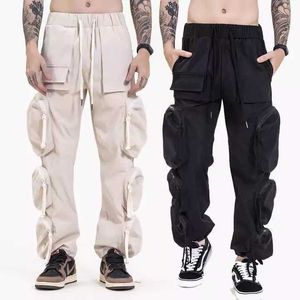 Pantalon de cargaison pour hommes personnalisés longs poches pantalons streetwear hip hop coton