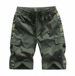 Hommes Cargo Shorts 2023 Summer Camo Court Cott Pantalons de survêtement Hommes Camoue Militaire Pantal Corto Hombre M-8XL f8Bn #