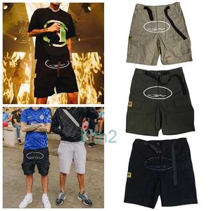 Heren cargoshorts zomer cropped broek streetwear kleding sneldrogend multi-pocket skateboarden demon bedrukte joggingbroek