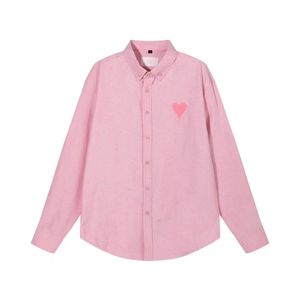 Mens décontractés AMIS Shirts Femme Shirt Designer Shirt Mens Amis Pink Button Up Shirt Vêtement