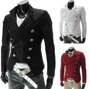 Heren Casual Black White Wine Red Blazers Suits Jacket Slim Fit Sportsman Fashion DoubleBreasted Outerwear Men039S Clothing5322799