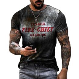 Mens Casual Digital Pattern TShirt Mode QuickDrying Respirant Col Rond À Manches Courtes Street Style Shirt 220607