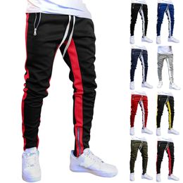 Pantalones de moda informales para hombres Sportswear Sportswear flacos de pantalones machos gimnasios de canciones de canciones de hip hop joggers 240411