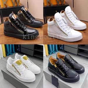 Hombres Casual Kriss Zipper Sneakers Diseñador Los zapatos de plataforma de zapatos Claskin Black Veet High Low-Top Wit 34