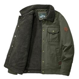 Manteau de veste cargo multi-poches à revers décontracté pour hommes pour les activités de plein air d'automne et d'hiver 240130