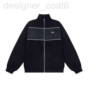 Diseñador de chaquetas de lujo informales para hombre P Año nuevo Producto Empalmado Parche Tela Cinta Triángulo Logotipo Suelto y Outwear para mujer