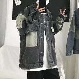 Hommes Casual Oversize Denim Jacket Coréen Streetwear Hommes Jeans Veste Manteaux Casual Coupe-Vent Salopette Manteau Outwear S-4XL 240326