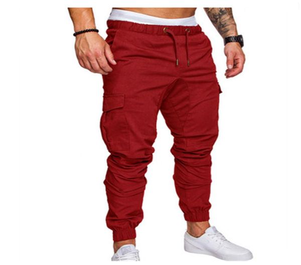 Pantalones casuales para hombre Hip Hop Harem Joggers Pantalones masculinos Joggers para hombre Sólido Clásico Caqui Pantalones multibolsillos Pantalones de chándal 3XL Dro9242038