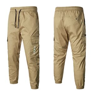 Pantalons décontractés tendance pour hommes, salopette multi-poches pour jeunes, taille moyenne, Nk321