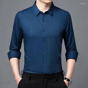Heren casual shirts zakelijk voor heren lange mouwen heren slim fit vier seizoenen kwaliteit zacht comfortabel mode luxe chemise homme